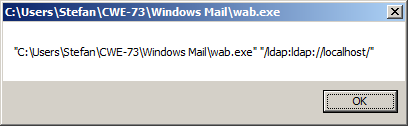 [Screen shot of message box from canary application on Windows 7]