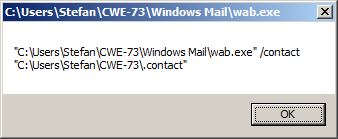 [Screen shot of message box from canary application on Windows 7]