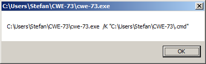 [Screen shot of message box from canary application on Windows 7]