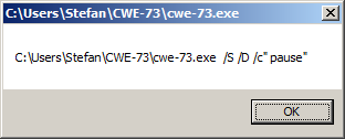 [Screen shot of message box from canary application on Windows 7]